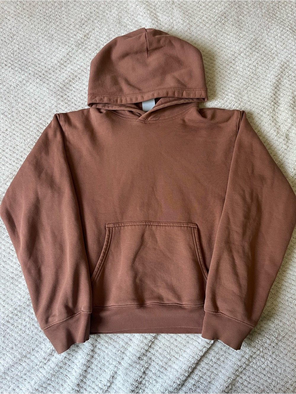 TNA by Aritzia Womens perfect fleece Rust Brown Hooded Pullover Sweatshirt